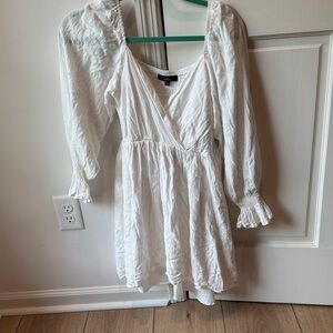 White Lulus Long Sleeve Dress